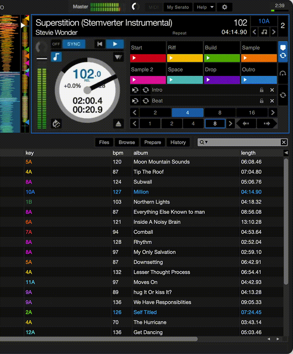 Serato DJ Pro main UI