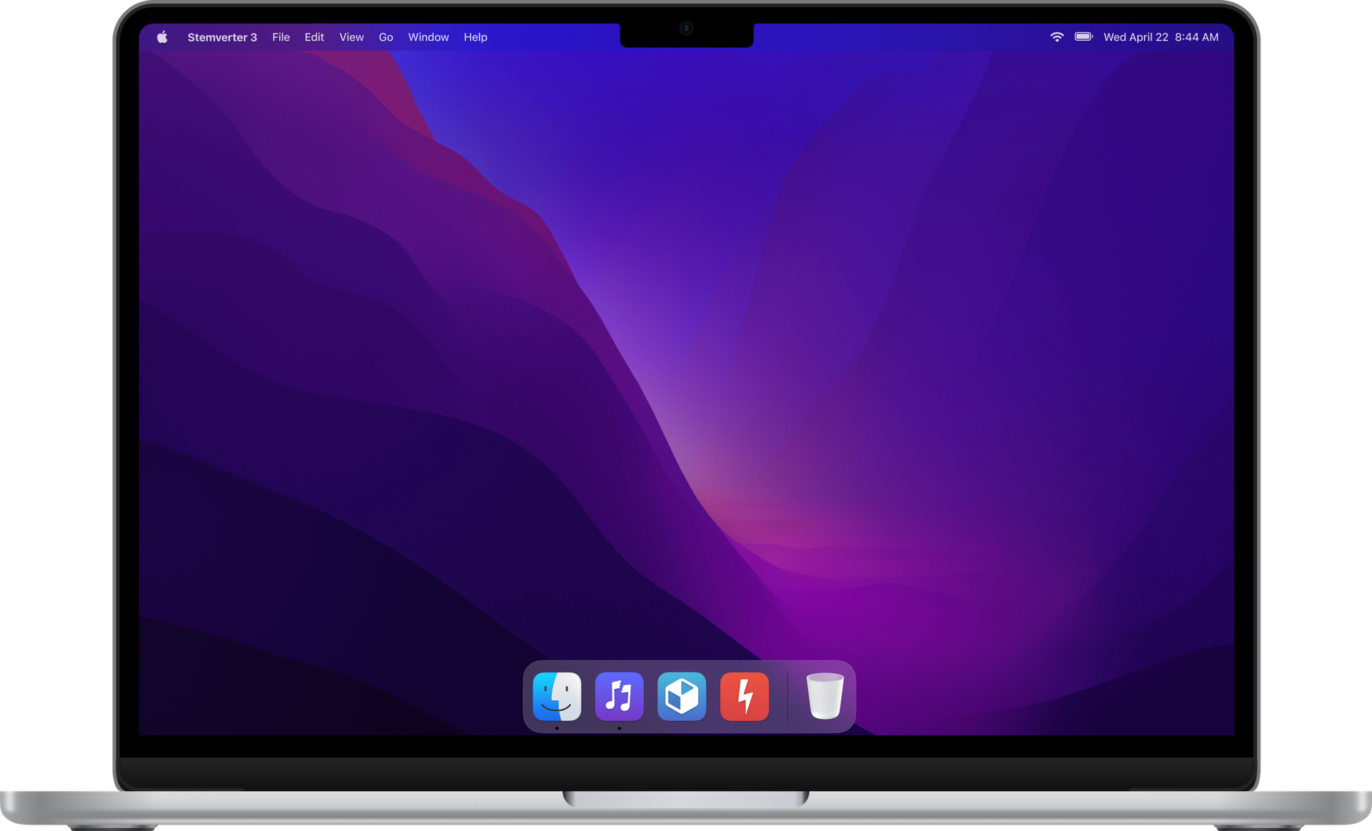 Macbook with blank desktop